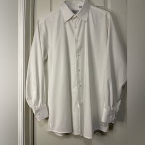 Fahizo White Men’s Button Down Dress shirt size Large 16 16.5/32-33
